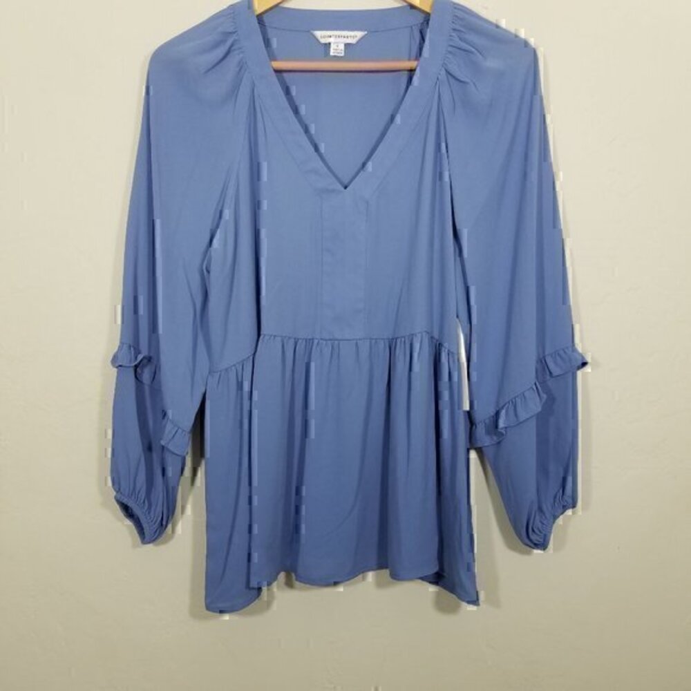 NWT Counterparts Country Blue Top Size S